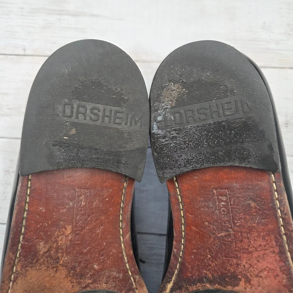 Florsheim Dress Shoes Mens‎ 9.5 3E Black Longwing Blucher 20856 Wingtip Brogue